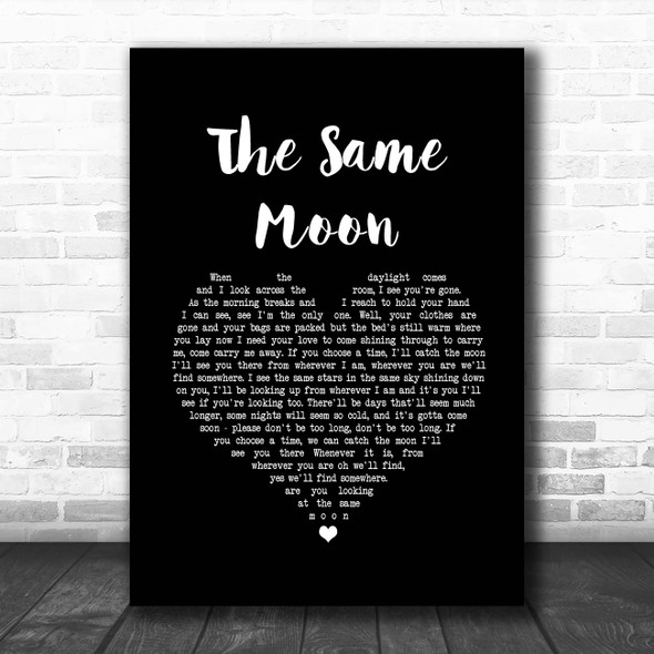 Phil Collins The Same Moon Black Heart Song Lyric Print