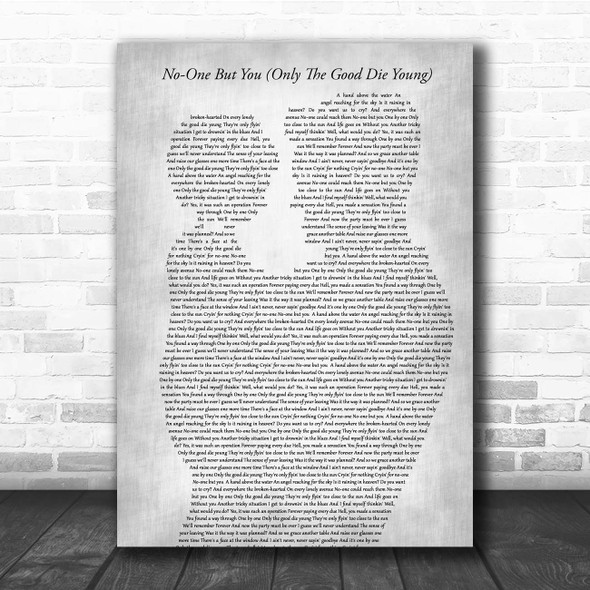 Queen No-One But You (Only The Good Die Young) Father & Child Grey Song Lyric Print