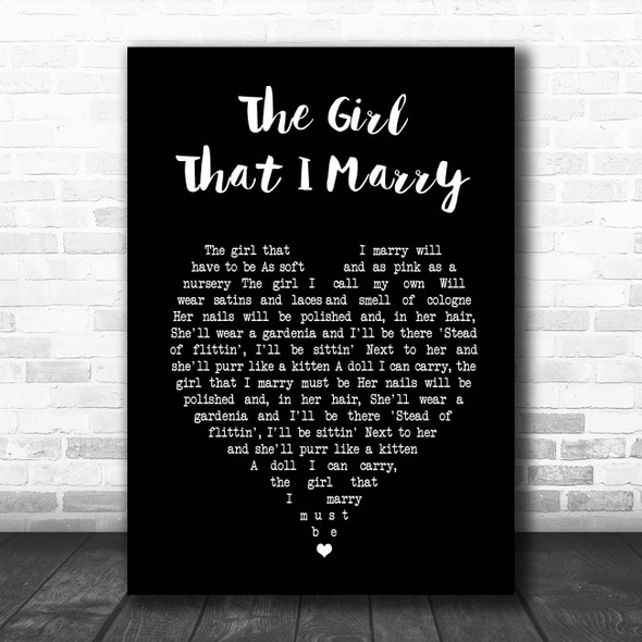 Ray Middleton The Girl That I Marry Black Heart Song Lyric Print