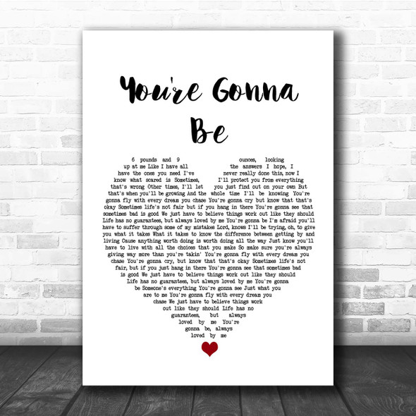 Reba McEntire You're Gonna Be White Heart Song Lyric Print