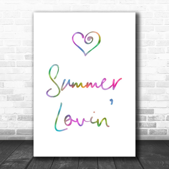 Rainbow Grease Summer Lovin' Song Lyric Music Wall Art Print