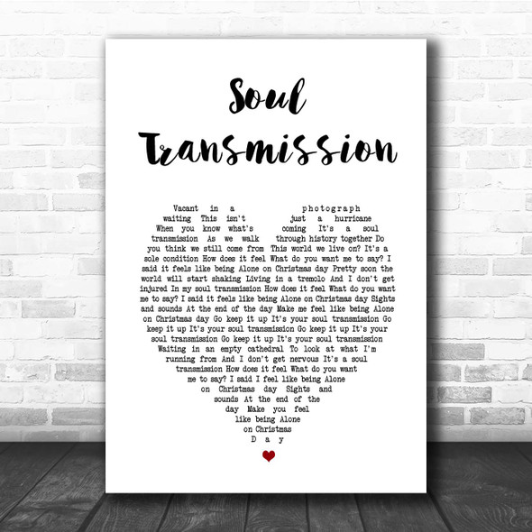 Robbie Williams Soul Transmission White Heart Song Lyric Print