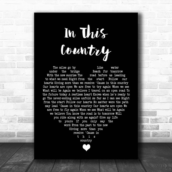 Robin Zander In This Country Black Heart Song Lyric Print
