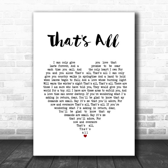 Rod Stewart That's All White Heart Song Lyric Print