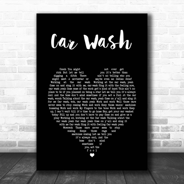 Rose Royce Car Wash Black Heart Song Lyric Print