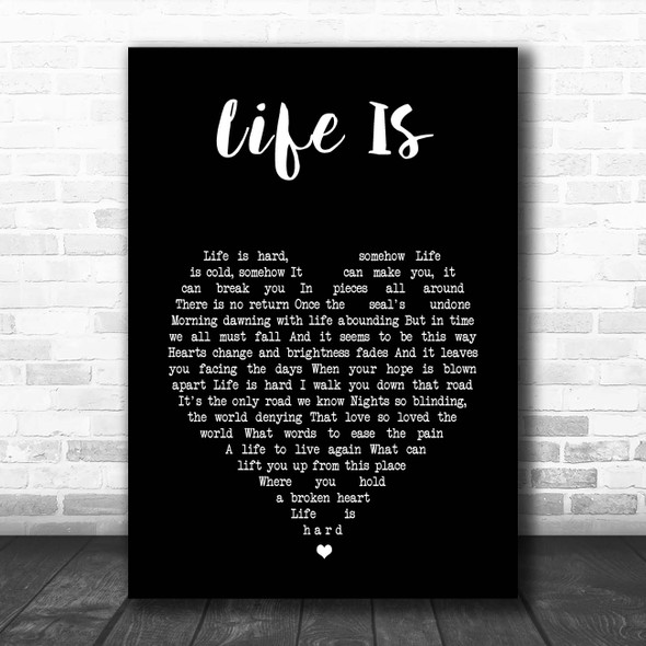 Runrig Life Is Black Heart Song Lyric Print