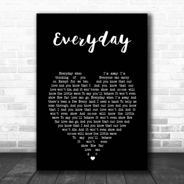 Slade Everyday Black Heart Song Lyric Print