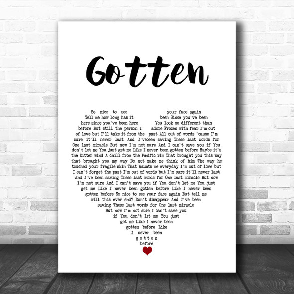 Slash Gotten White Heart Song Lyric Print