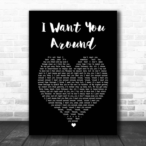 Snoh Aalegra I Want You Around Black Heart Song Lyric Print