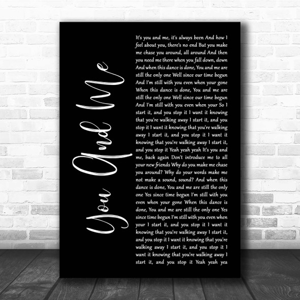 SOJA You And Me Black Script Song Lyric Print