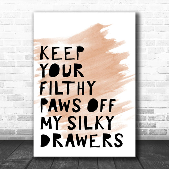 Watercolour Grease Keep Your Filthy Paws Song Lyric Music Wall Art Print