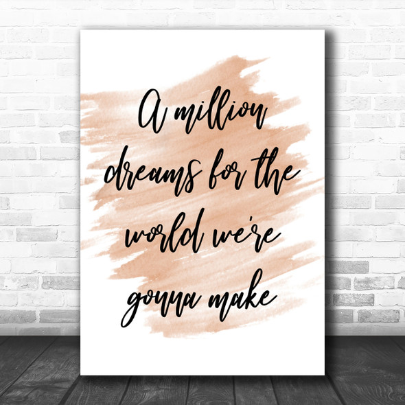 Watercolour The Greatest Showman A Million Dreams Song Lyric Music Wall Art Print