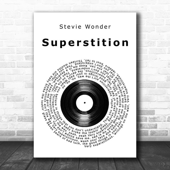 Stevie Wonder Superstition Vinyl Record Song Lyric Print