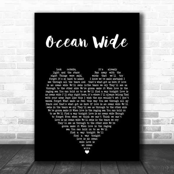 The Afters Ocean Wide Black Heart Song Lyric Print