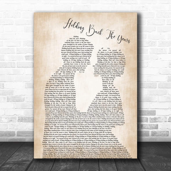 Simply Red Holding Back The Years Man Lady Bride Groom Wedding Song Lyric Music Wall Art Print