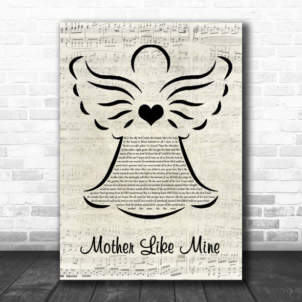 The Band Perry Mother Like Mine Music Script Angel Song Lyric Print