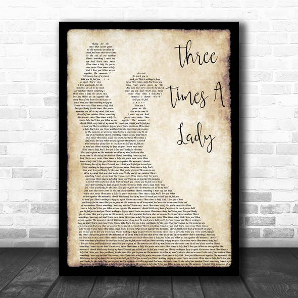 The Commodores Three Times A Lady Man Lady Dancing Song Lyric Print