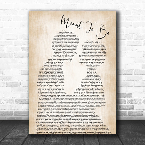 Bebe Rexha Meant To Be Man Lady Bride Groom Wedding Song Lyric Music Wall Art Print