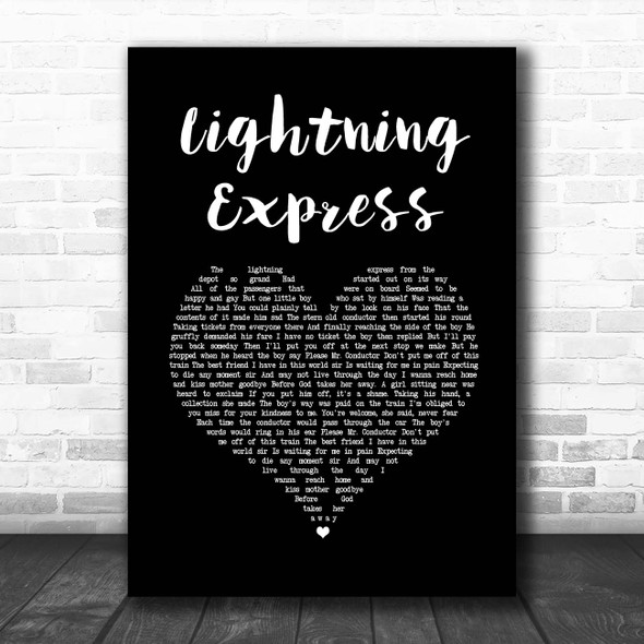 The Everly Brothers Lightning Express Black Heart Song Lyric Print