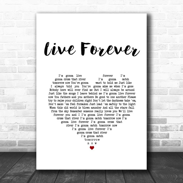 The Highwaymen Live Forever White Heart Song Print