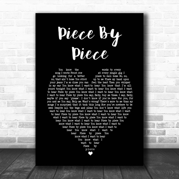 The Hunna Piece By Piece Black Heart Song Lyric Print