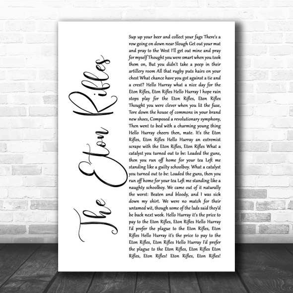 The Jam The Eton Rifles White Script Song Lyric Print