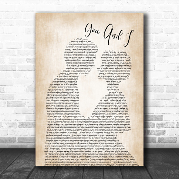 Michael Buble You And I Man Lady Bride Groom Wedding Song Lyric Music Wall Art Print