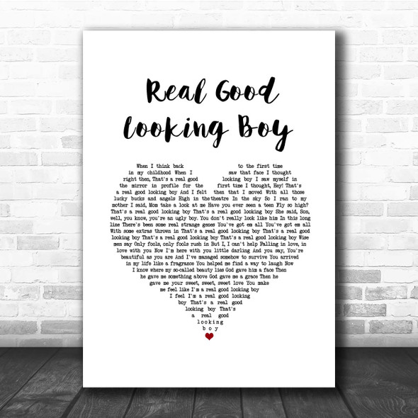 The Who Real Good Looking Boy White Heart Song Lyric Print