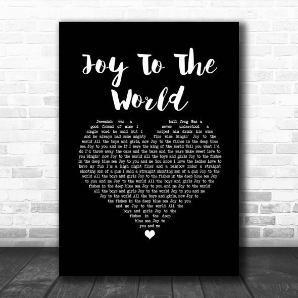 Three Dog Night Joy To The World Black Heart Song Lyric Print