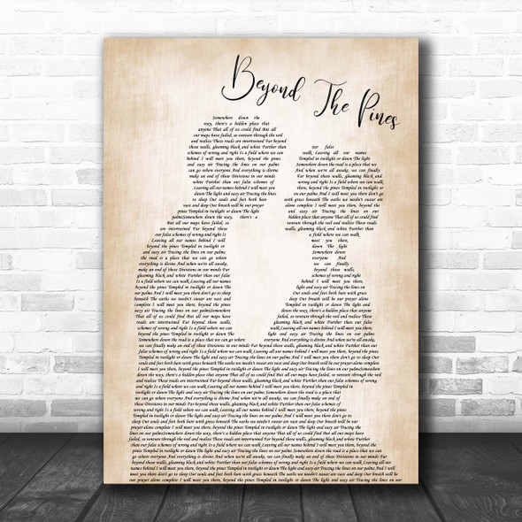 Thrice Beyond The Pines Man Lady Bride Groom Wedding Song Lyric Print