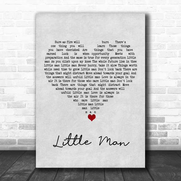 Tom Waits Little Man Grey Heart Song Lyric Print