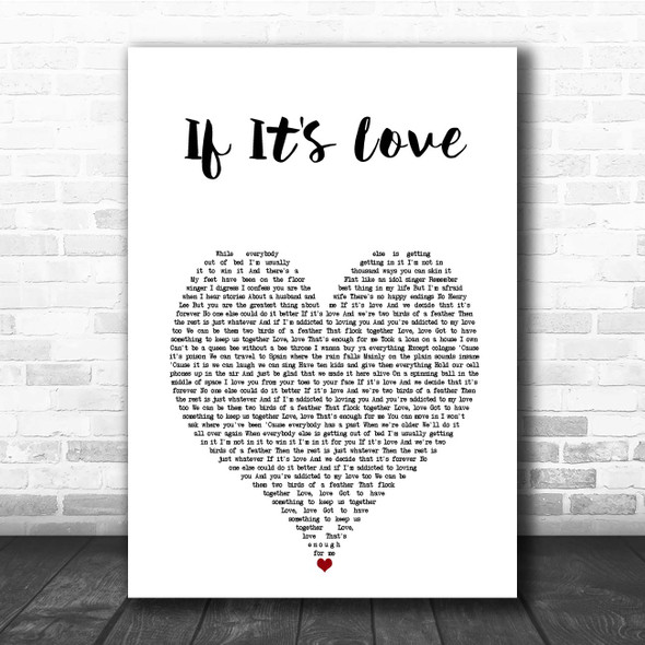 Train If It's Love White Heart Song Lyric Print