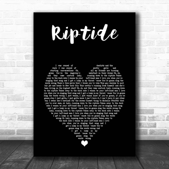 Vance Joy Riptide Black Heart Song Lyric Print