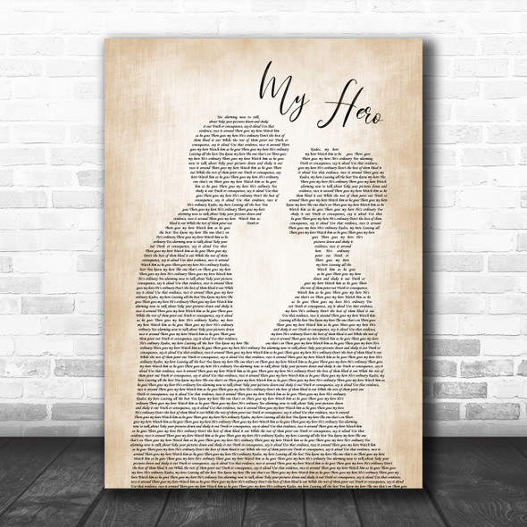 Foo Fighters My Hero Man Lady Bride Groom Wedding Song Lyric Music Wall Art Print