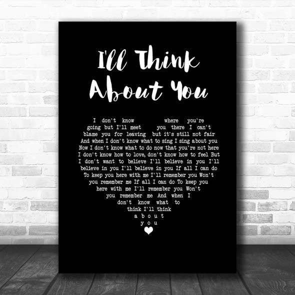 We Are Messengers I'll Think About You Black Heart Song Lyric Print