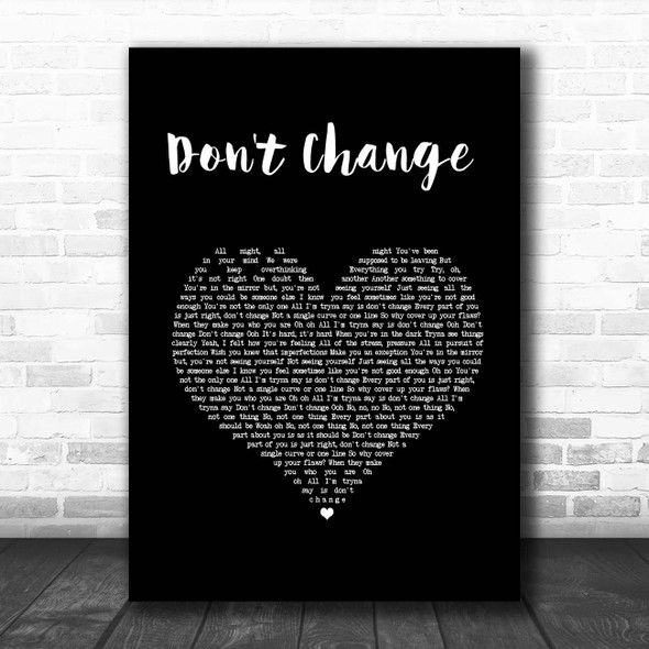 Why Don't We Don't Change Black Heart Song Lyric Print