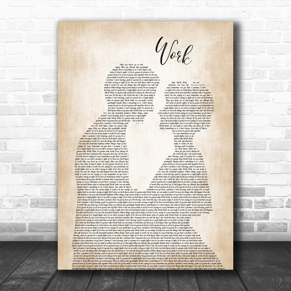 Kane Brown Work Man Lady Bride Groom Wedding Song Lyric Music Wall Art Print