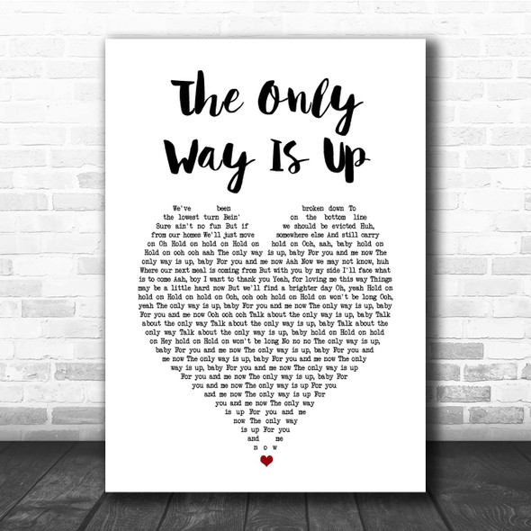 Yazz The Only Way Is Up White Heart Song Lyric Print