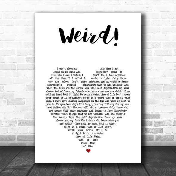 YUNGBLUD Weird! White Heart Song Lyric Print