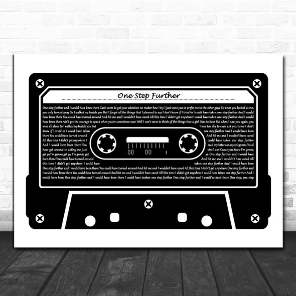 Bardo One Step Further Black & White Music Cassette Tape Song Lyric Music Art Print