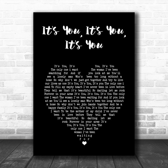 Joe Dolan It's You, It's You,It's You Black Heart Song Lyric Music Art Print