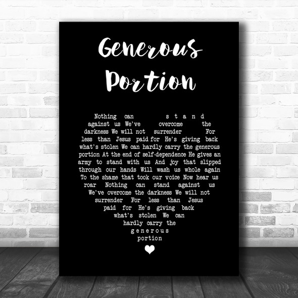 Cageless Birds Generous Portion Black Heart Song Lyric Music Art Print