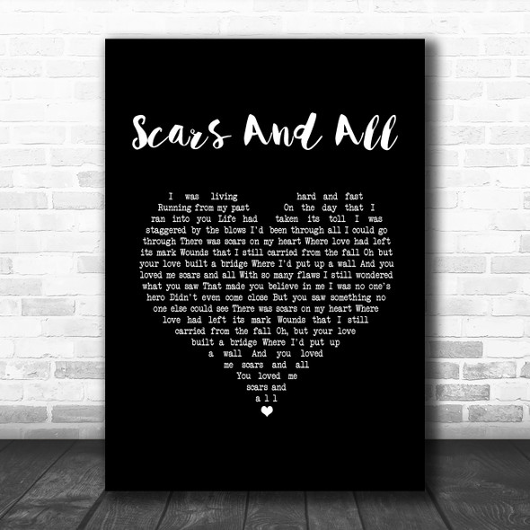 Jeff Carson Scars And All Black Heart Song Lyric Music Art Print