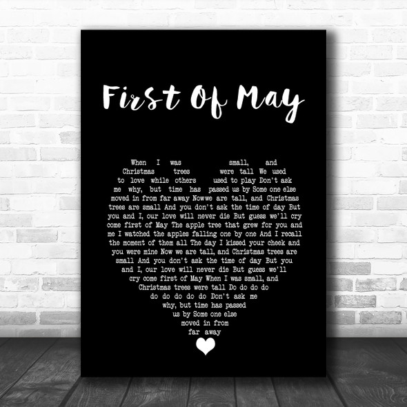 Bee Gees First Of May Black Heart Song Lyric Music Art Print