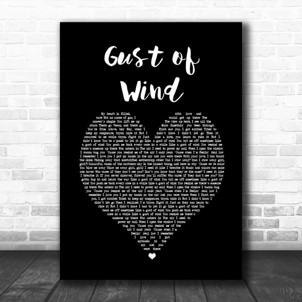 Pharrell Williams Gust of Wind Black Heart Song Lyric Music Art Print