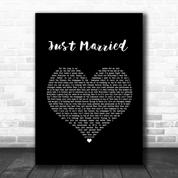 Steven Lee Olsen Just Married Black Heart Song Lyric Music Art Print