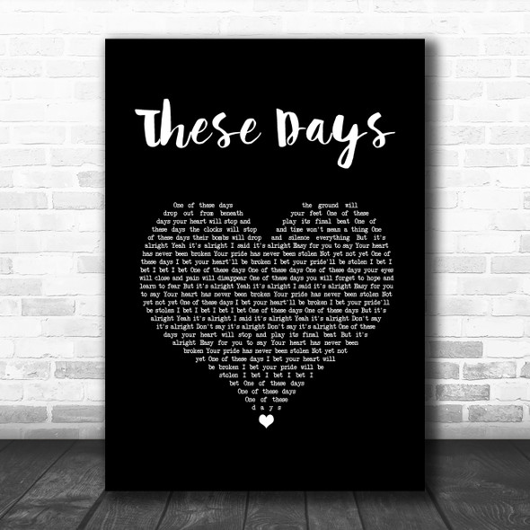 Foo Fighters These Days Black Heart Song Lyric Music Art Print