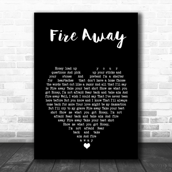 Chris Stapleton Fire Away Black Heart Song Lyric Music Art Print