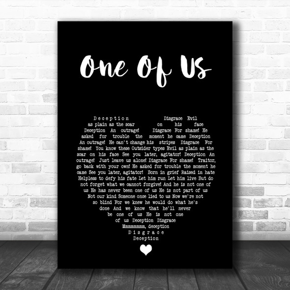 Lion King 2 One Of Us Black Heart Song Lyric Music Art Print