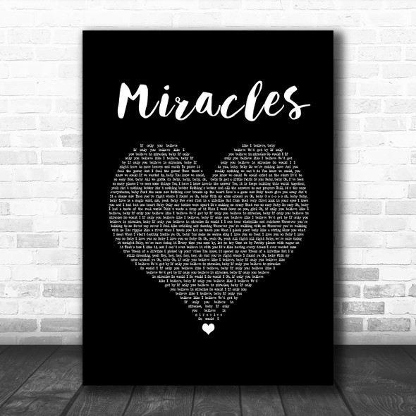 Jefferson Starship Miracles Black Heart Song Lyric Music Art Print